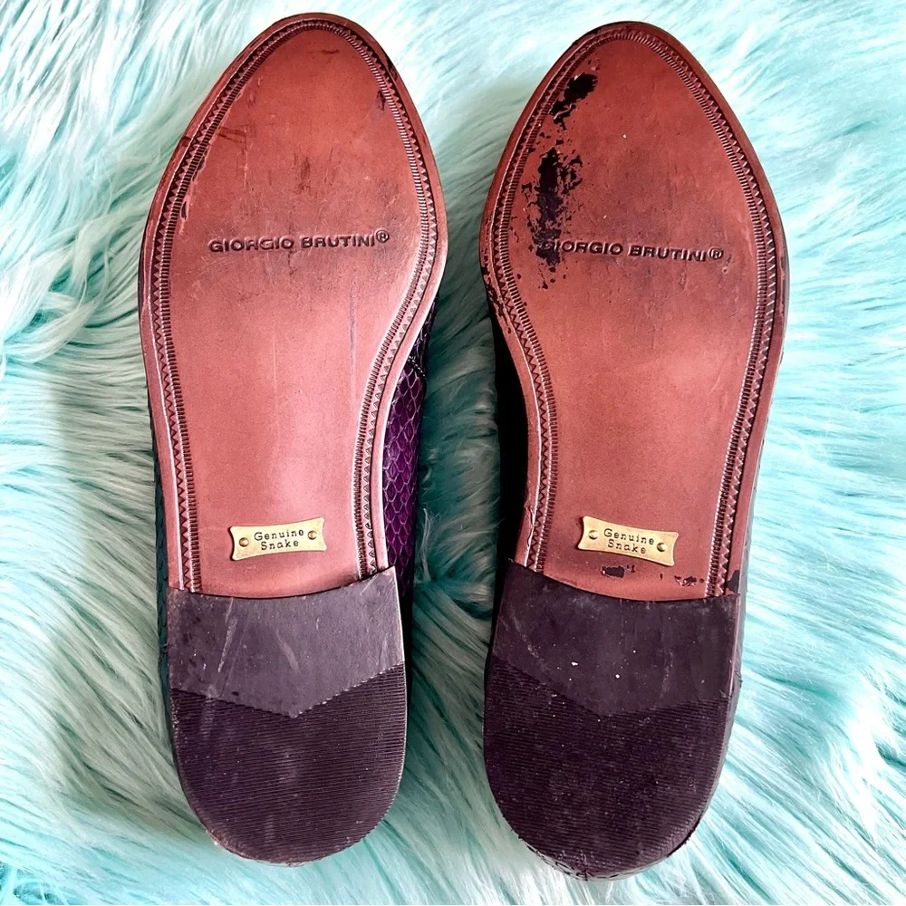 Giorgio Brutini Snake Skin Vintage Purple Loafers Men Size 11 Dress Shoes